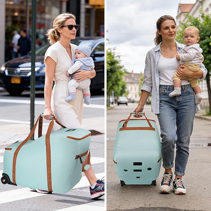 Car Seat Travel Bag for Airplane Compatible with Most Infant Car Seats, Padded Car Seat Cover Bag, Carseat Gate Check Bag for Road Travel