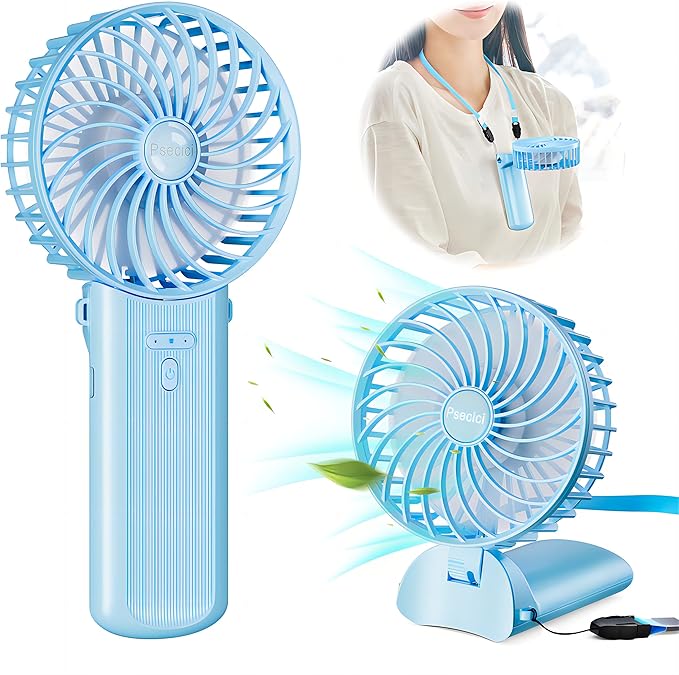 Handheld Fan, Mini Portable Personal Fan with lanyard, 4 Speeds Level 180° Foldable Design for Desk/Travel/Office/Outdoor