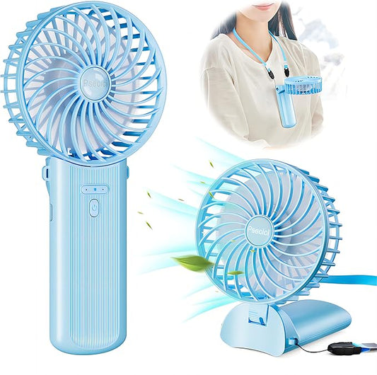 Handheld Fan, Mini Portable Personal Fan with lanyard, 4 Speeds Level 180° Foldable Design for Desk/Travel/Office/Outdoor