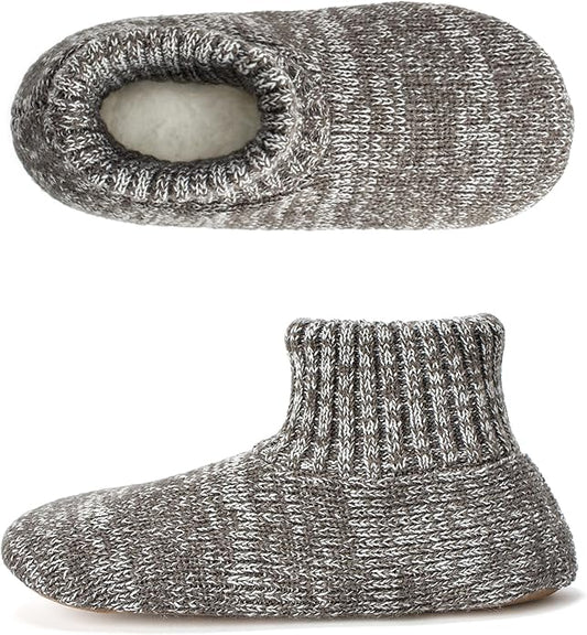 Cozylook Men's Slipper Socks with Grips, Fuzzy Indoor Slippers for Men, Soft Warm Winter Socks with Non-slip Soles