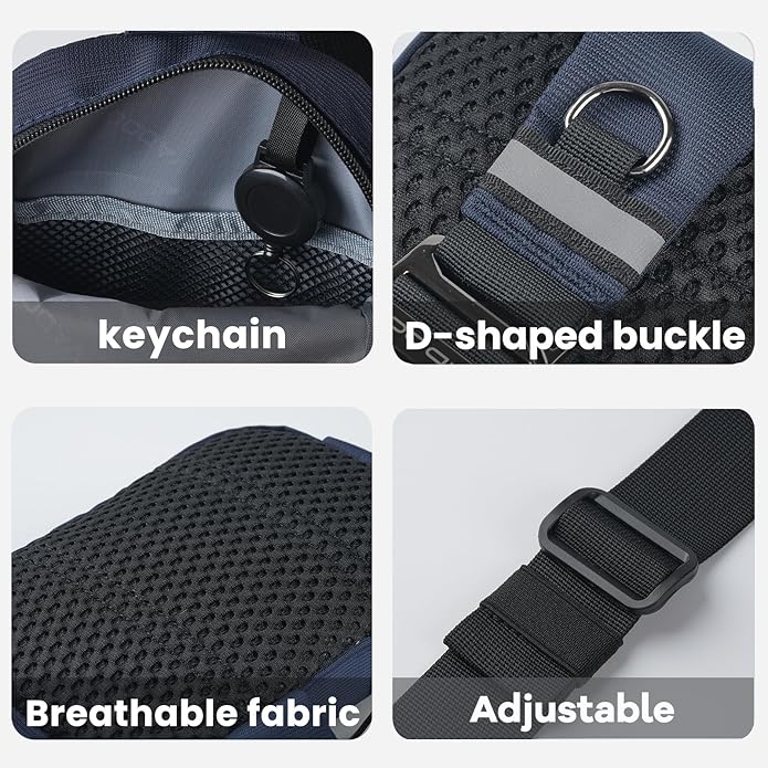 Small Sling Bag Mini Crossbody Bag with RFID Blocking Fashionable Fanny Pack for Women and Men Chest Bag for Travel