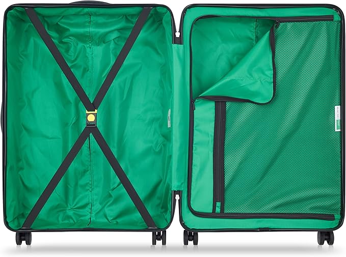 United Colors of Benetton Now! Hardside Luggage with Spinner Wheels, Light Blue, Checked-Large 27 Inch