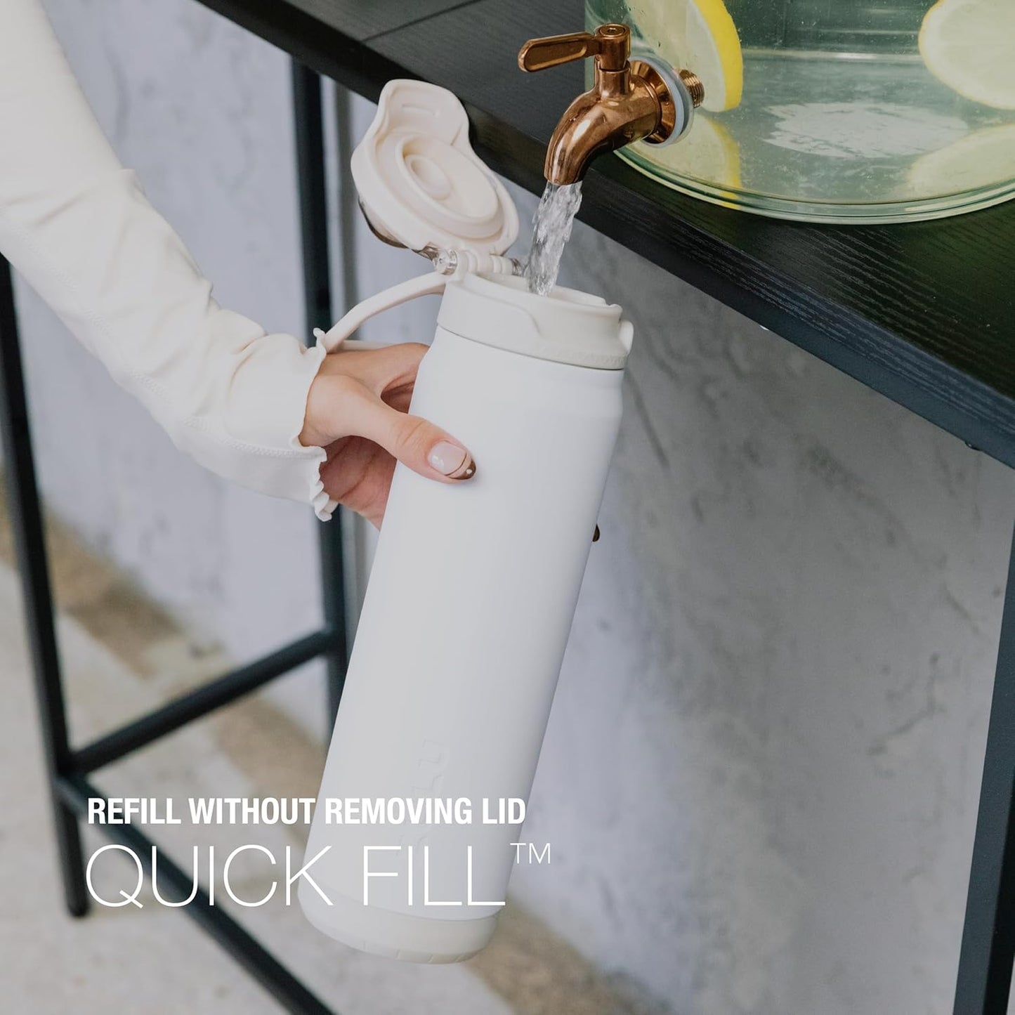 ZULU Powerfill Pro 32oz Stainless Steel Water Bottle with Quick Fill Lid, Triple Walled Vacuum Insulated Metal, Leak Proof Locking Lid, Sip and Chug, Reusable BPA Free, High Tide