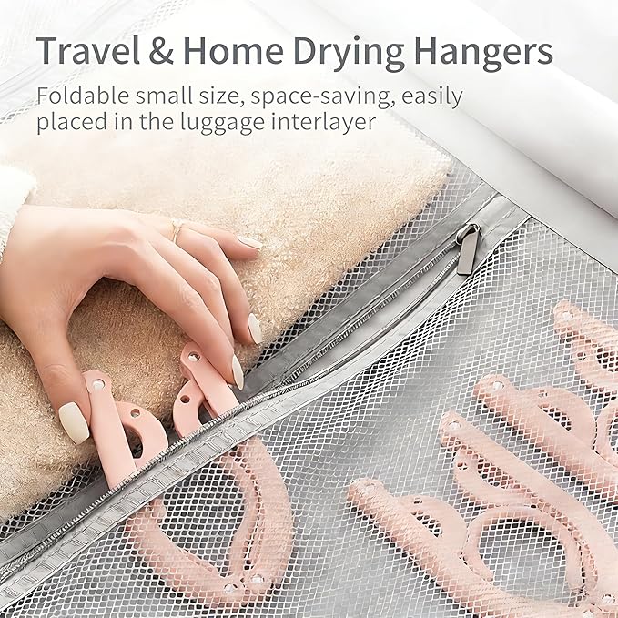 2pcs Portable Colored Folding Clothes Hangers, Portable Folding Travel Hangers, Clothes Drying Rack for Travel and Home Blue