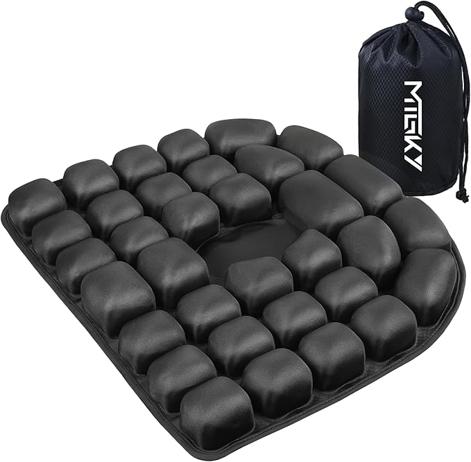 Travel Cushion,Patented Portable & Adjustable Airplane seat Cushion for Long Flights,Inflatable Cushion for Wheelchair, Travel,Driving
