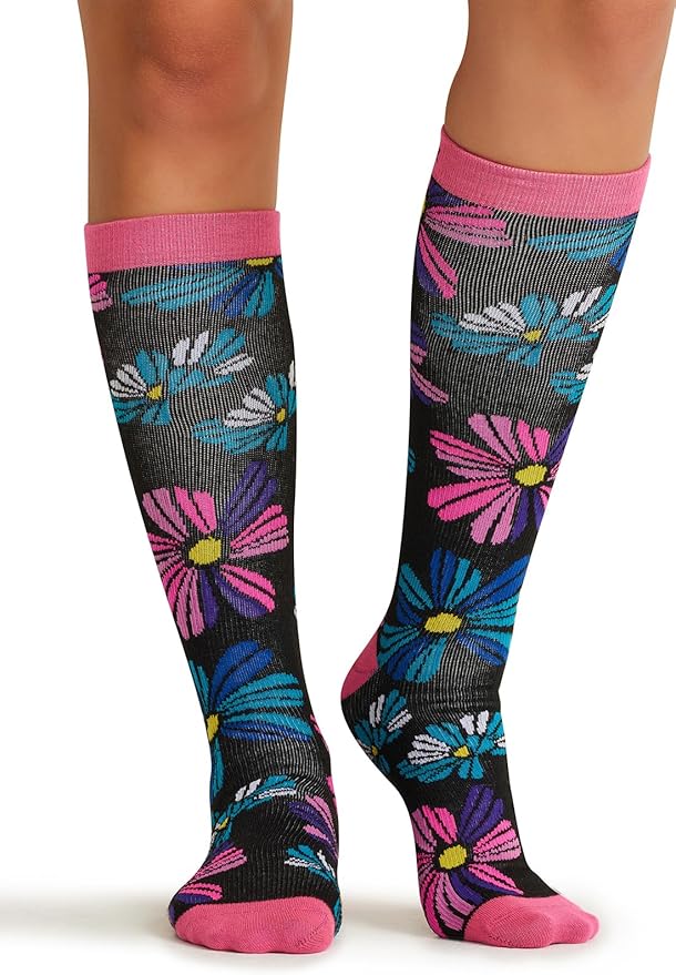 Cherokee Women's 10-15mmHg Compression Socks – Fun Print Knee Highs with Light Support, Soft Feel - PRINTSUPPORT