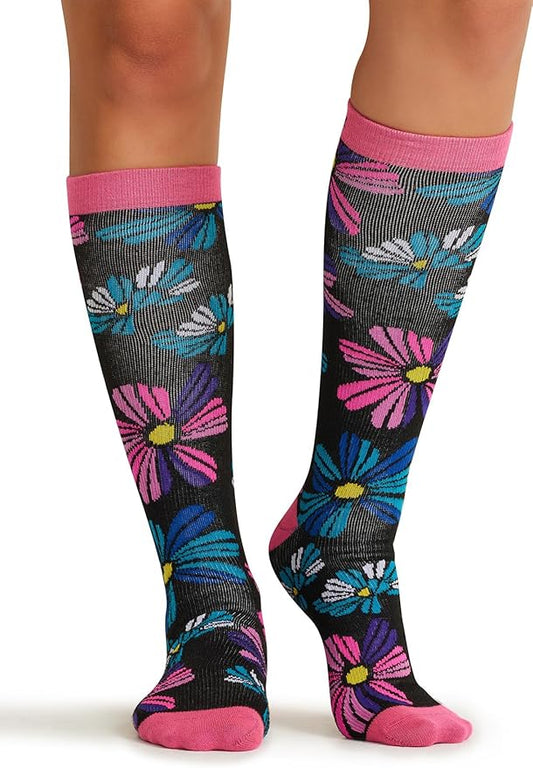Cherokee Women's 10-15mmHg Compression Socks – Fun Print Knee Highs with Light Support, Soft Feel - PRINTSUPPORT