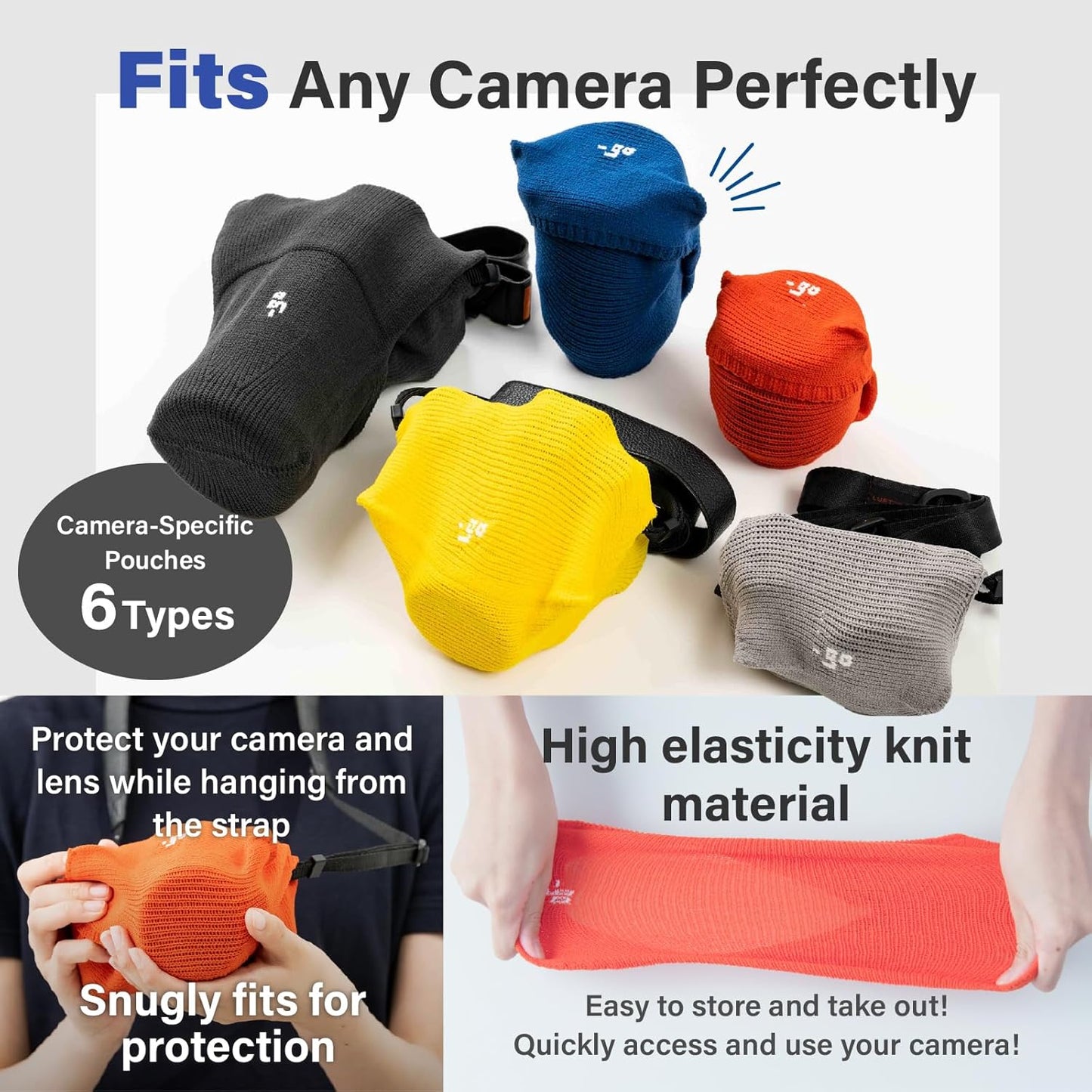 Camera Cover, Square W, Made in Japan, M size, Dark Gray