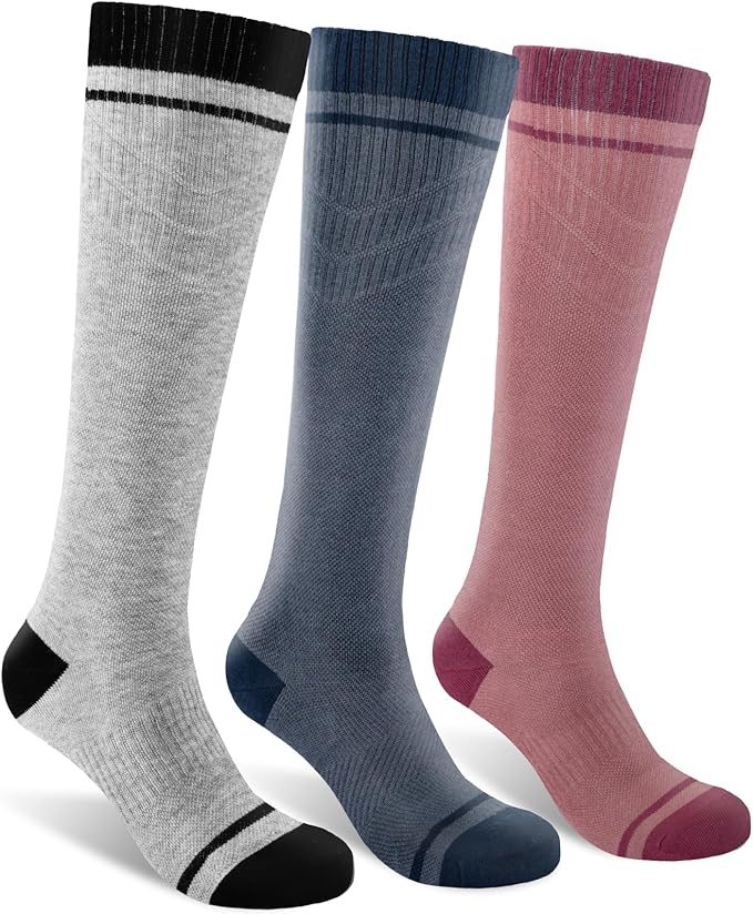 SONORAN Bamboo Viscose Compression Socks for Women & Men (3 Pairs) 15-20 mmHg Knee High Support for Nurses, Travel, Pregnant