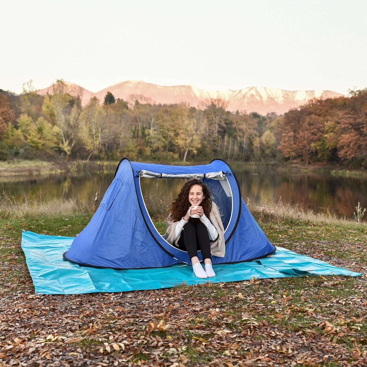 Tarps Heavy Duty Waterproof 10x12-12 mil Thick Camping Tent - Blue Tarp 10x12 UV Resistant, Rip & Tear Proof with Metal Grommets – Multipurpose Use for Camping, Tent, Boat, RV, Car, & Pool Cover