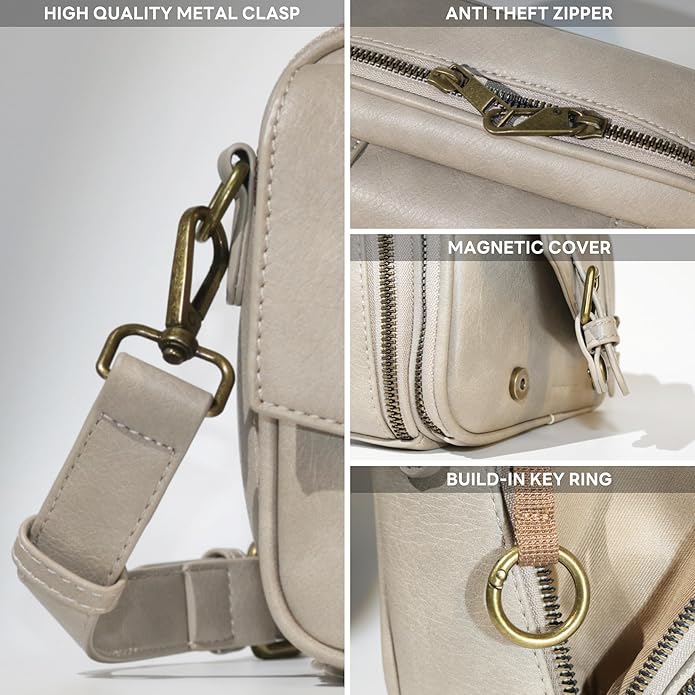 Women‘s Anti Theft RFID Blocking Small Vegan Leather Crossbody Bag Travel Purse With Built In Wallet Messenger Bag