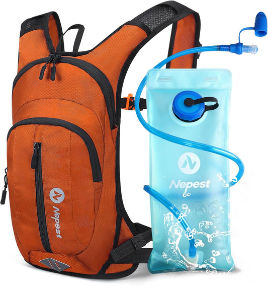 Nepest Hydration Pack Backpack for Women & Men, Lightweight Water Backpack with 2L Water Bladder for Hiking Cycling Running Biking