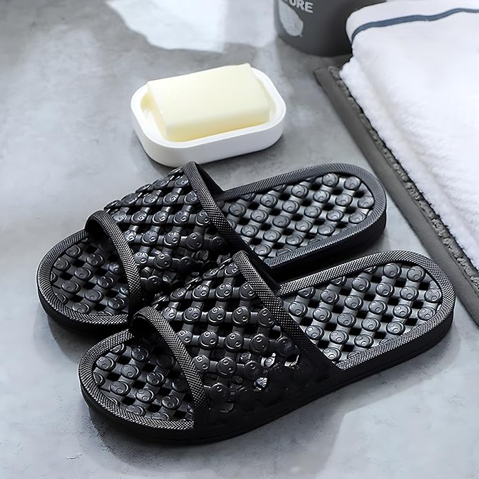 AYYDMY Shower Shoes Quick Drying Slippers for Women Men, Non Slip House Shoes Cushioned Thick Sole Bathroom Slippers Indoor Outdoor Soft Platform Sandals for Living Room College Dorm Beach SPA Gym Pool