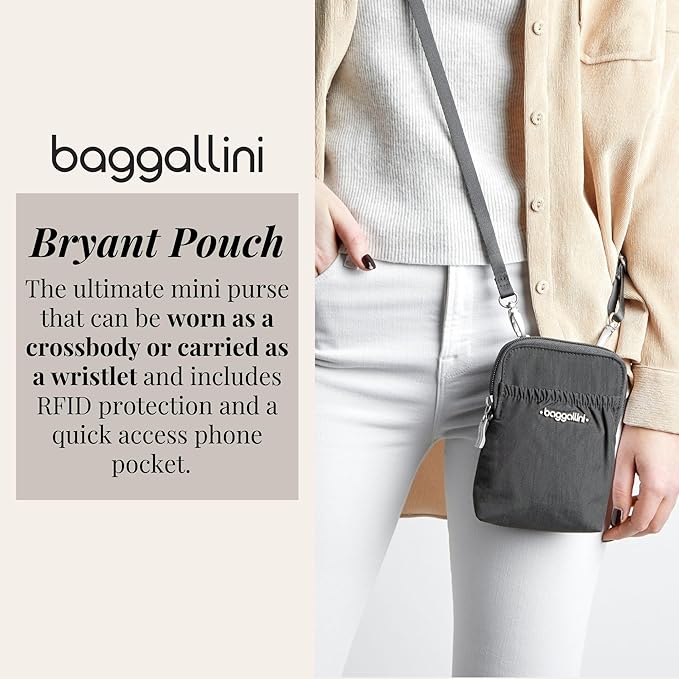 Baggallini Bryant Pouch Small Crossbody Bag for Women - Phone Purse with Crossbody Strap - Lightweight Crossbody Pouch