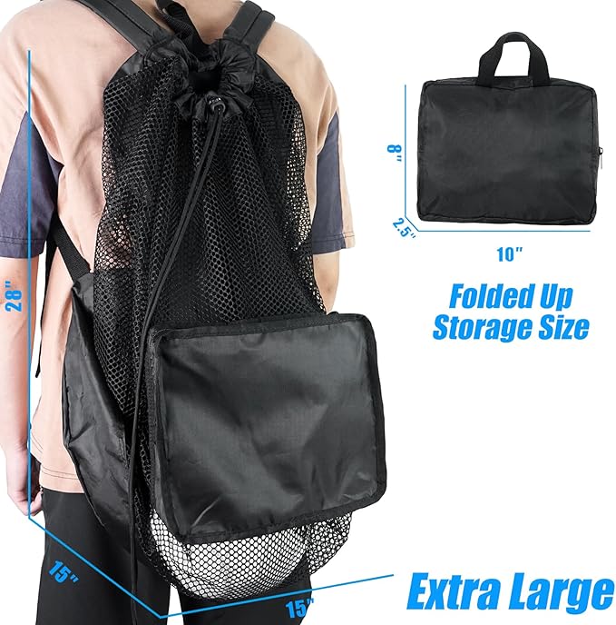 Luwint Large Mesh Dive Bag Scuba Gear Backpack Foldable Bag for Snorkeling Diving, Water Sports, Beach, Duffle Gym Bag
