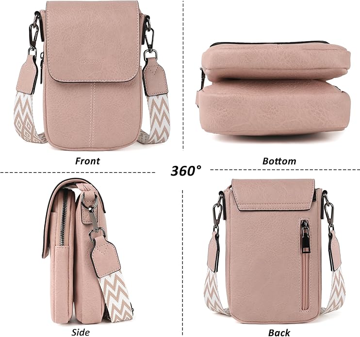 TANTOMI Small Crossbody Bags for Women, Small Purses with Card Slots Phone Purse Wide Adjustable Strap