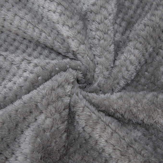Fuzzy Throw Blanket, Plush Fleece Blankets for Adults, Toddler, Boys and Girls, Warm Soft Blankets and Throws for Bed, Couch, Sofa, Travel and Outdoor, Camping (40”×60”, Flint Gray)