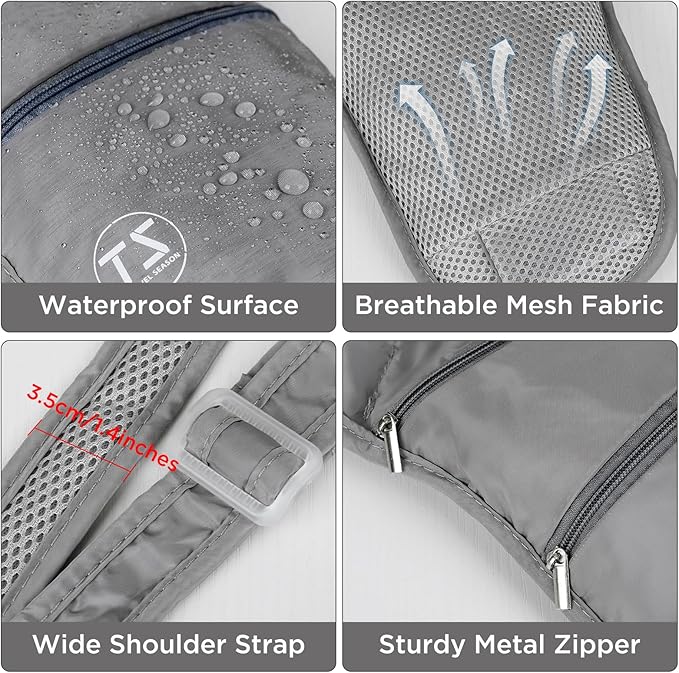 Crossbody Bag for Men Women Anti-Theft Money Belt for Travel Hidden Slim Passport Holder Mini Sling Bag Chest Belt Under Clothes to Protect Cash, Credit Cards, Phone