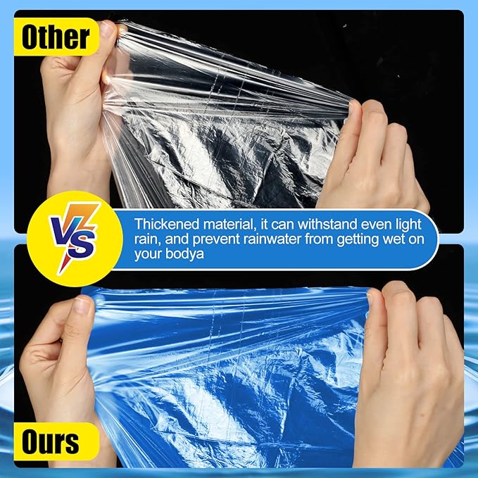Handepo 200 Pcs Adults Rain Ponchos Bulk Disposable Rain Ponchos with Hood Emergency Disposable Raincoat for Adults Homeless