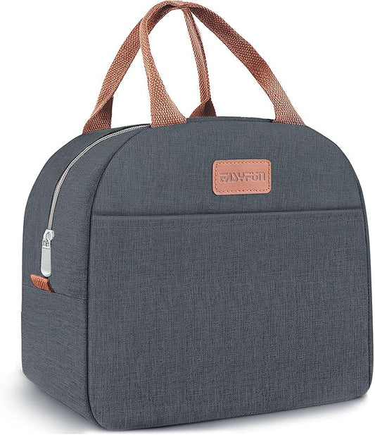 Lunch Bag for Women & Men Adult Insulated Lunch Box, Small Leakproof Cooler Food Lunch Containers Reusable High Capacity Lunch Tote Bags for Work, Travel, Outdoor (Navy Blue)