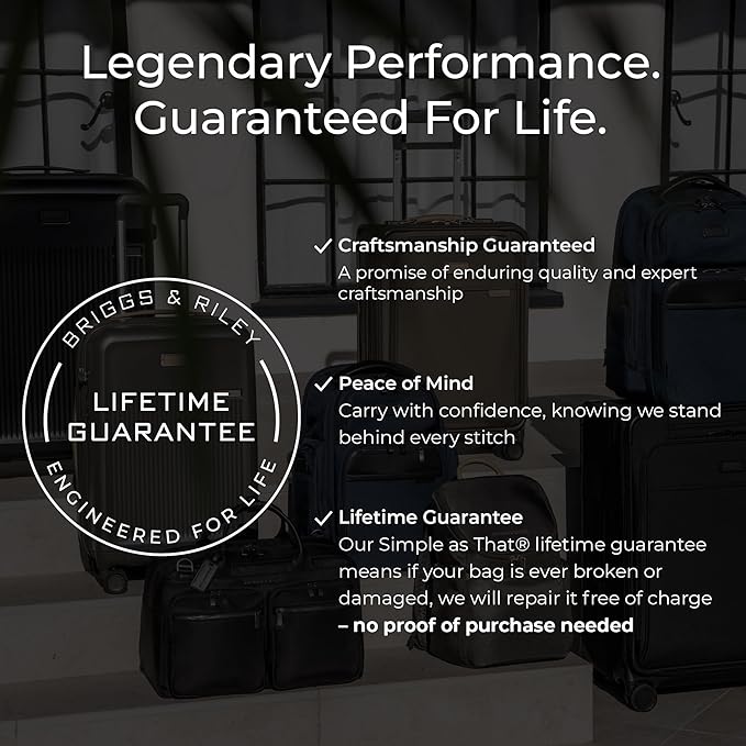 Briggs & Riley 30" Large Spinner - Checked Luggage for Travel, Suitcases with Wheels, Hardside Rolling Bag for Men & Women, Self-Repairing Zipper - Torq Collection, Stealth Black