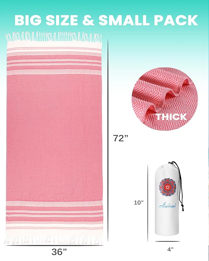 Turkish Beach Towels Vacation Essentials Quick Dry Sand Free Women Happy Birthday Gift Ideas Mom Mother Wife Sister Her Teacher Best Friend Retirement 50th 40th 30th Godmother Proposal