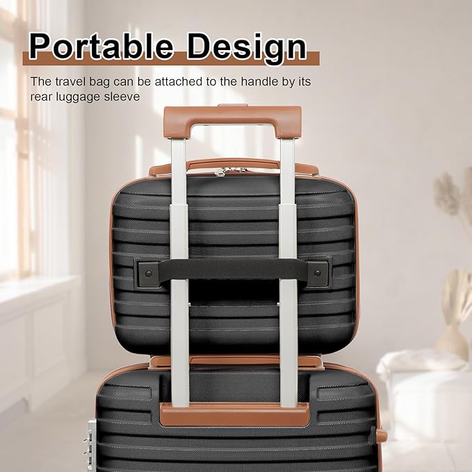 Joyway Luggage Set 7 Piece Suitcase Sets with Spinner Wheel,Hardside Expandable Travel Laggage with TSA Lock(18/20/24/28 Black)