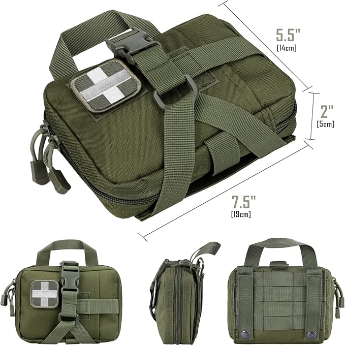 LIVANS Tactical IFAK Pouch, Rip Away Molle First Aid Bag Tear-Away Medical Pouch Emergency EMT Bag for Travel Outdoor Hiking(Pouch Only, First Aid Kits NOT Included)