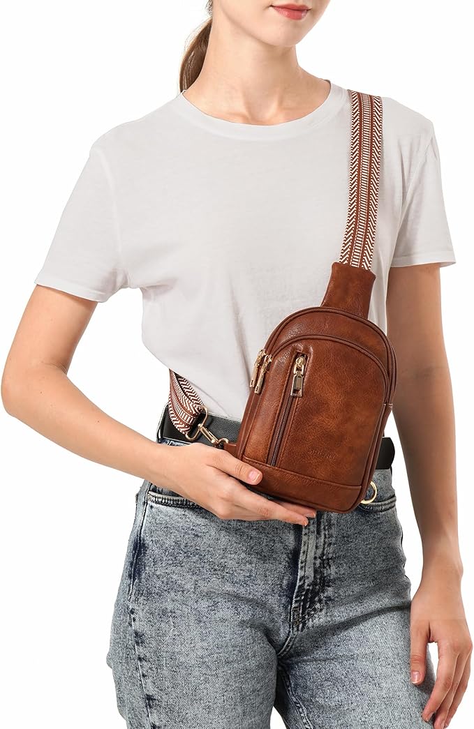 MHCNLL Small Sling Bag RFID Crossbody Purse for Women - Anti Theft Fanny Pack Chest Bag for Travel
