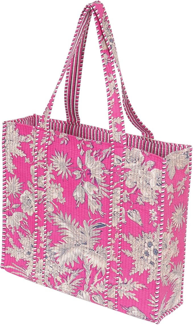Marubhumi Women Lightweight Travel Bag Purse Cotton Shoulder Tote Bag For Shopping Grocery & Beach Bag
