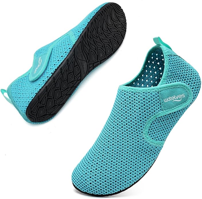WateLves Water Shoes for Women Men Swim Beach Aqua Socks Quick Dry Barefoot House Slippers Travel Shoes with Adjustable Magic Tape for Pool Diving Boating Yoga Surf