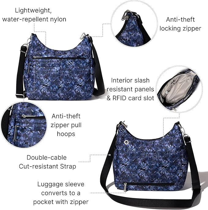 Baggallini Women's Securtex Anti-theft Free Time Crossbody Bag | Securtex, Anti-Theft