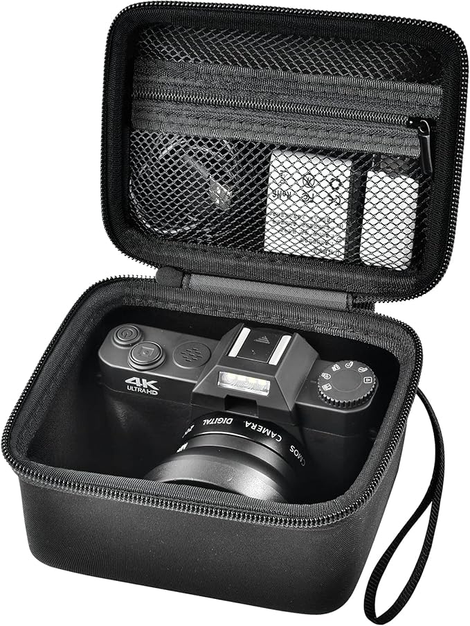 Vlogging Camera Case Compatible with for Duluvulu/for VJIANGER/for JGIPL/for TEBNGIHNM 4K Digital Cameras for Youtube. Vlog Camera Carrying Storage for Lens, Cable and Other Accessories (Box Only)