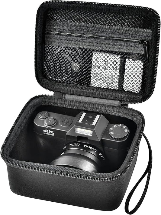 Vlogging Camera Case Compatible with for Duluvulu/for VJIANGER/for JGIPL/for TEBNGIHNM 4K Digital Cameras for Youtube. Vlog Camera Carrying Storage for Lens, Cable and Other Accessories (Box Only)
