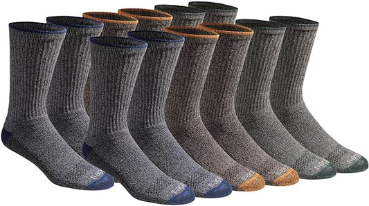 Dickies Men's Dri-Tech Original Moisture Control Crew Socks, Available in M-XXL (6, 12, 18 Pairs)