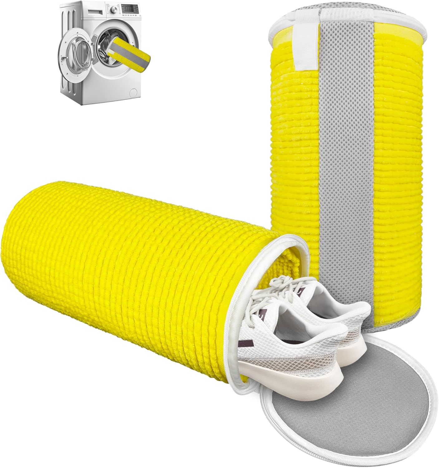 Shoe Washing Machine Bag – 360° Deep Clean Sneaker Laundry Bag with Cleaning Fibers and Zipper, Reusable Shoe Bag for Washing Machine, 2 Pack