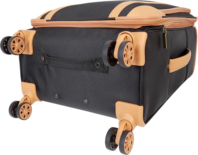 Dockers Seahorse Softside Expandable 8-Wheel Spinner Travel Checked Luggage, 28-Inch, Black