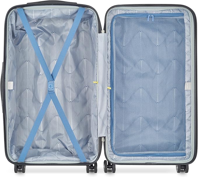 DELSEY PARIS Cruise 3.0 Hardside Expandable Luggage with Spinner Wheels, Blue, Checked 26 Inch Trunk