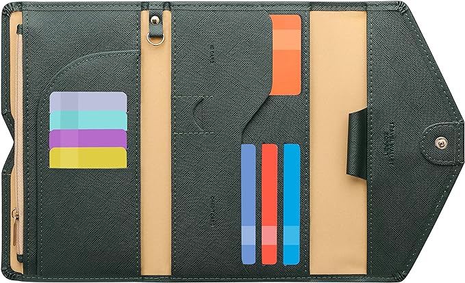 ZOPPEN Mulit-purpose Rfid Blocking Passport Holder Travel Wallet (Ver.4) Passport and Vaccine Card Holder ComboTri-fold Document Organizer Travel Essentials