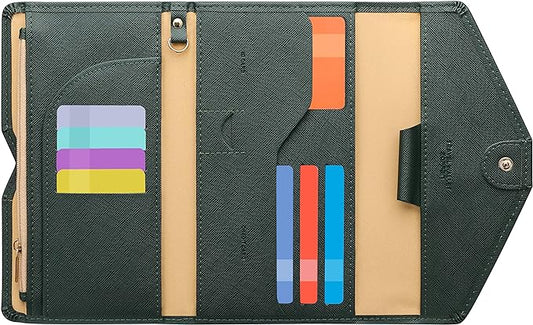 ZOPPEN Mulit-purpose Rfid Blocking Passport Holder Travel Wallet (Ver.4) Passport and Vaccine Card Holder ComboTri-fold Document Organizer Travel Essentials