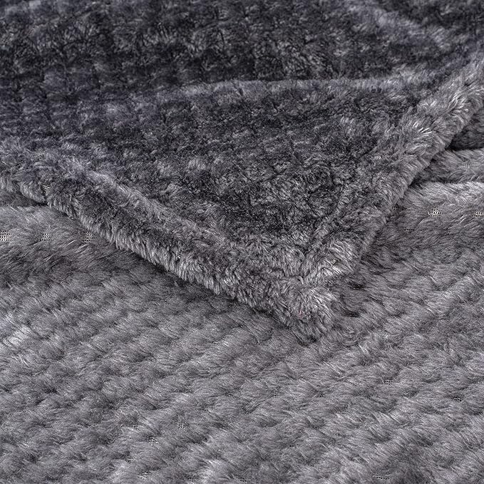 Fuzzy Blanket or Fluffy Blanket for Baby Girl or boy, Soft Warm Cozy Coral Fleece Toddler, Infant or Newborn Receiving Blanket for Crib, Stroller, Travel, Decorative (40”×60”, Dark Grey)
