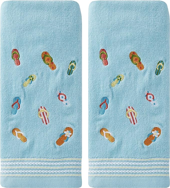 SKL Home Flips & Flops Hand Towel (2-Pack), Blue