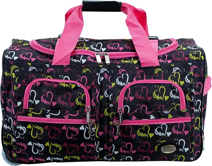 Rockland Rolling Duffel Bag, Black, 22"