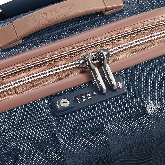 DELSEY PARIS Carrousel Hardside Expandable Luggage with Spinner Wheels, Navy, Carry-on 21 Inch