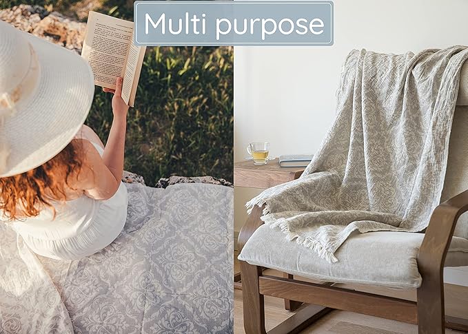 Premium Turkish Beach Towel (35”x 67”) – Lightweight, Quick Dry Beach Towel, Sand-Free, 100% Cotton – Ren Grey Color