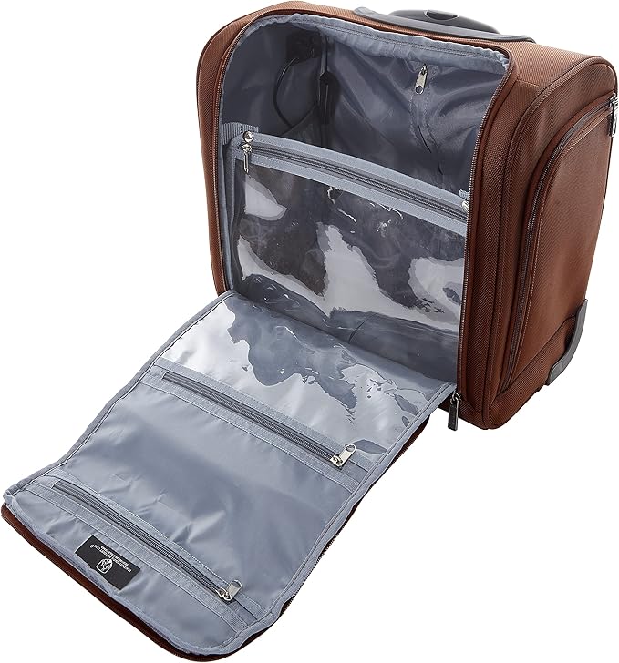 TPRC 15" Smart Underseat Carry-On Luggage with USB Charging Port, Brown