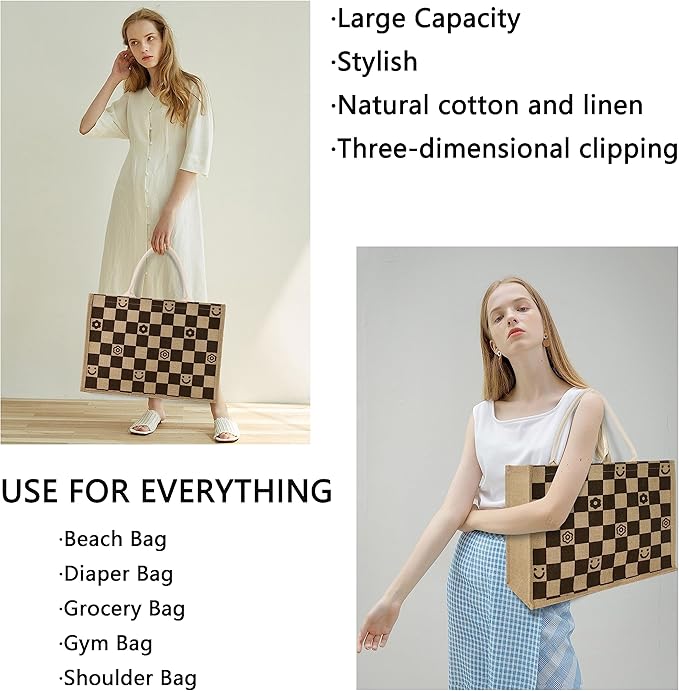 Hibala Woven Large Beach Bag Straw Beach Tote Handmade Weaving Shoulder Tassel Bag Handbag