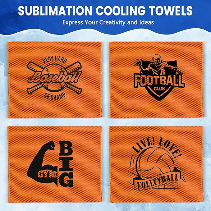 Hosuly 50 Pack Cooling Towels, 40"x12" Yoga Towels Ice Breathable Soft Chilly Sweat Rag Microfiber Workout Rags for Neck and Face for Gym Golf Sport Running(Orange)