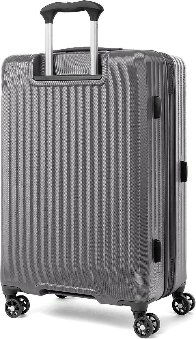 Travelpro Maxlite Air Hardside Expandable Checked Luggage, 8 Spinner Wheels, Lightweight Hard Shell Polycarbonate Suitcase, Shadow Grey, Checked Medium 25-Inch