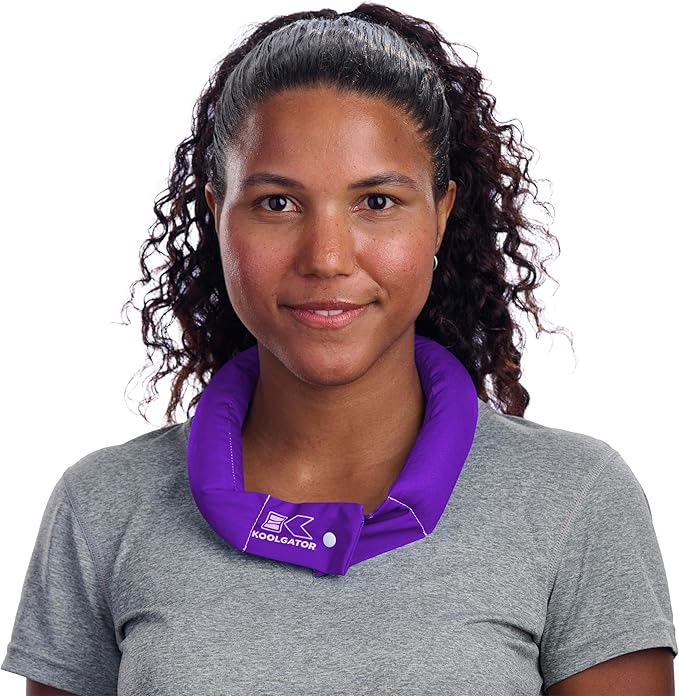 KOOLGATOR Evaporative Cooling Neck Wrap – Reusable Neck Cooler with Long Lasting Relief During Hot Weather Activities, Sports, & Outdoor Work, Purple, 1 Pack